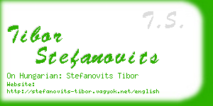 tibor stefanovits business card